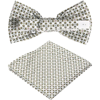 Henk ter Horst Fliege mit grafischem Print | Beige | mit passendem Einstecktuch