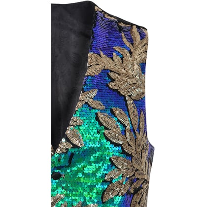 Kaufen Sie Henk ter Horst Feestgilet jacquard pailletten iriserend glanzend glitter waistcoat smokinggilet, goud, blauw Groen für nur 109,95 € bei Henk ter Horst fashion
