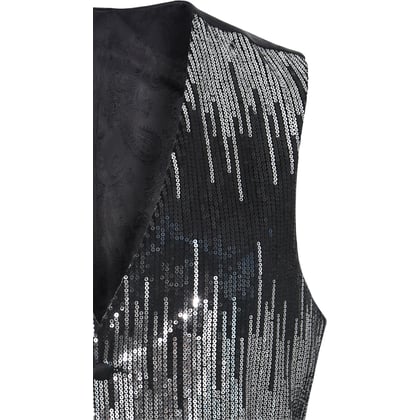 Kaufen Sie Henk ter Horst Feestgilet pailletten zigzagdessin glanzend glitter waistcoat smokinggilet, zwart Zilver für nur 109,95 € bei Henk ter Horst fashion