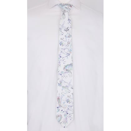 Henk ter Horst Krawatte | Florales Paisley-Muster | Pastellfarben | Weiß