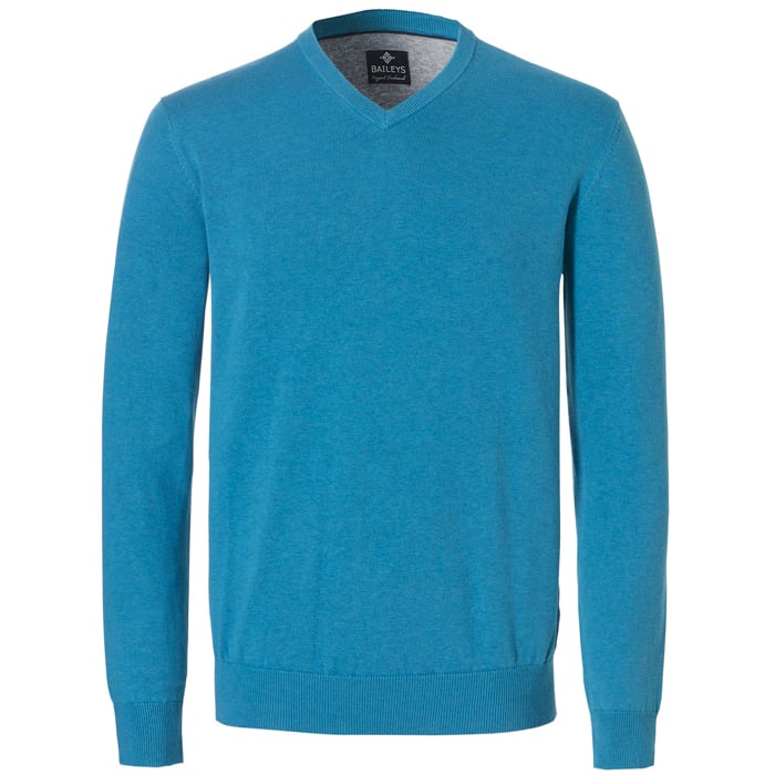 Kaufen Sie Baileys Herren Pullover mit V-Ausschnitt 100% Baumwolle Petrol für nur € 49,95 bei Henk ter Horst fashion