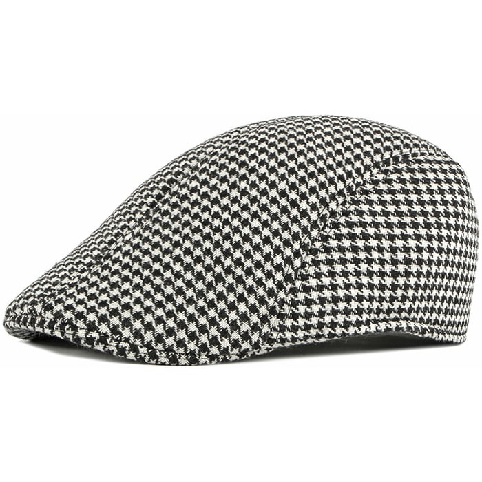 Kaufen Sie Klassieke retro Pied de poule flat cap pet, verstelbaar en gevoerd Zwart für nur € 39,95 bei Henk ter Horst fashion