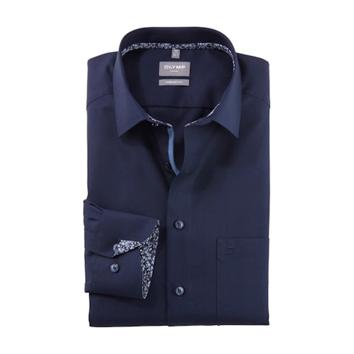 Kaufen Sie Olymp Luxor comfort fit Baumwollhemd langarm Dunkelblau für nur 99,95 € bei Henk ter Horst fashion