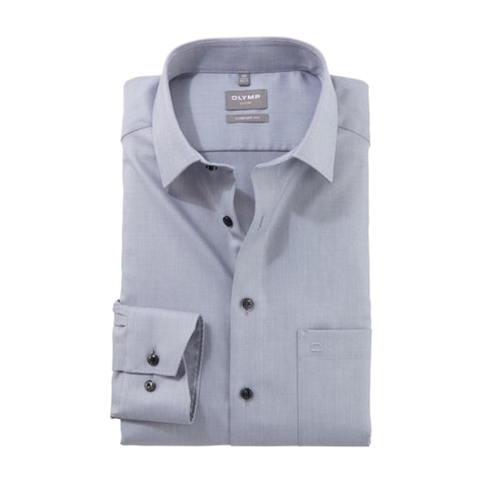 Kaufen Sie Olymp Luxor comfort fit Baumwoll-Business-Hemd langarm Grau für nur 99,95 € bei Henk ter Horst fashion
