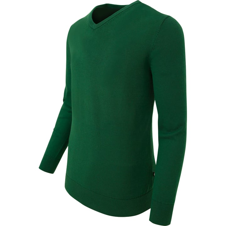 Henk ter Horst Herren V-Ausschnitt Pullover 100% Baumwolle Dunkelgrün