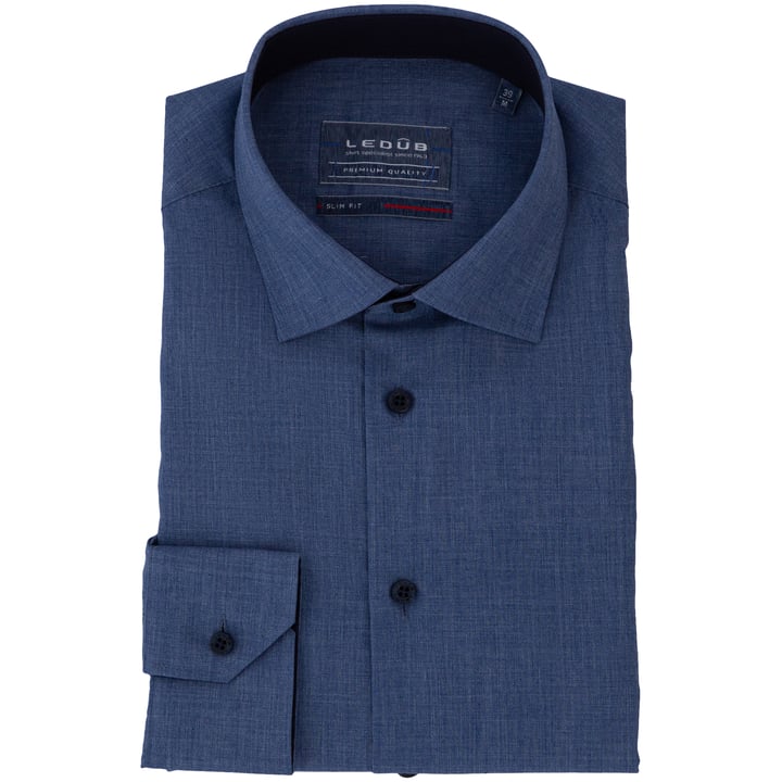 Kaufen Sie Ledub Hemd uni langarm Dunkelblau für nur  bei Henk ter Horst fashion