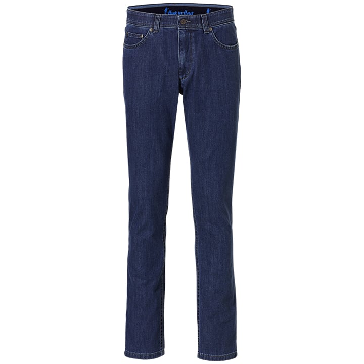 Exner Herren Stretch-Jeans mit elastischem Bund Middle Blau