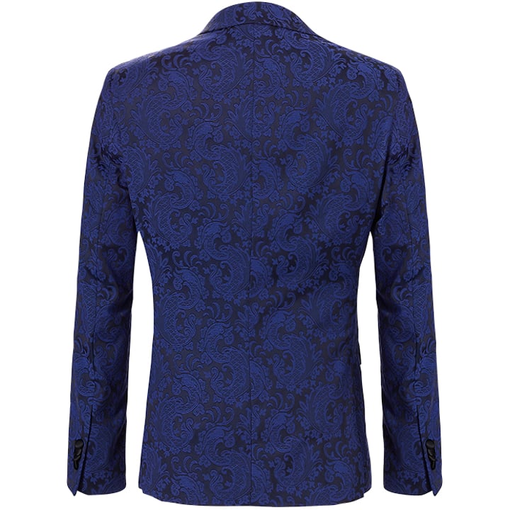 Henk ter Horst Lurex-Smokingjacke mit Paisleymuster Blau