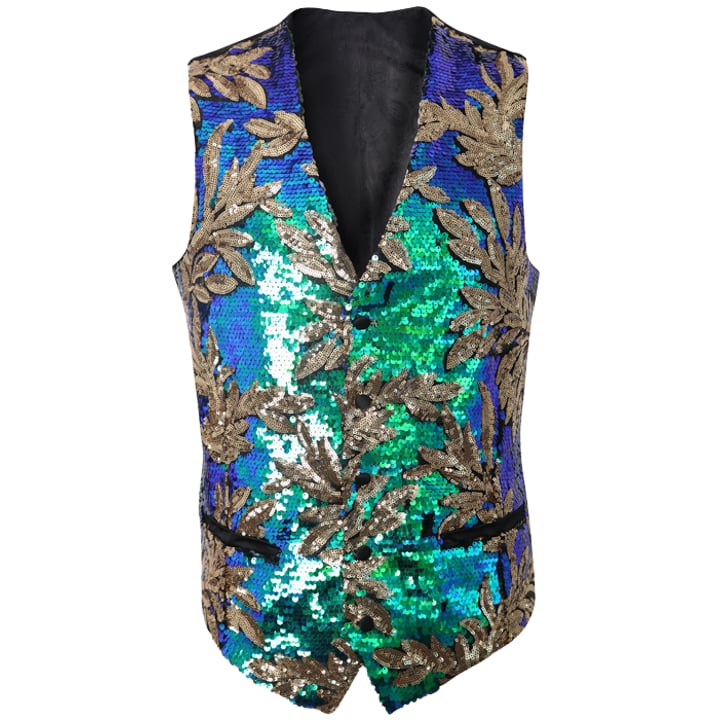 Kaufen Sie Henk ter Horst Feestgilet jacquard pailletten iriserend glanzend glitter waistcoat smokinggilet, goud, blauw Groen für nur 109,95 € bei Henk ter Horst fashion