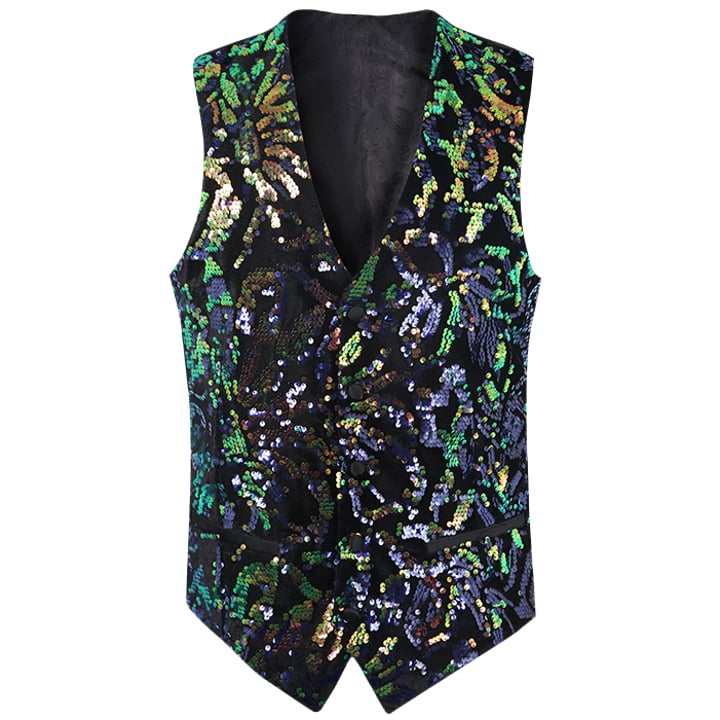Kaufen Sie Henk ter Horst Feestgilet pailletten iriserend glanzend glitter waistcoat Blauw für nur 109,95 € bei Henk ter Horst fashion