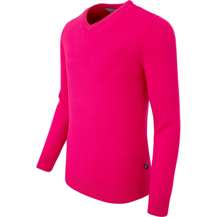 Henk ter Horst Herren V-Ausschnitt Pullover 100% Baumwolle Dunkelrosa
