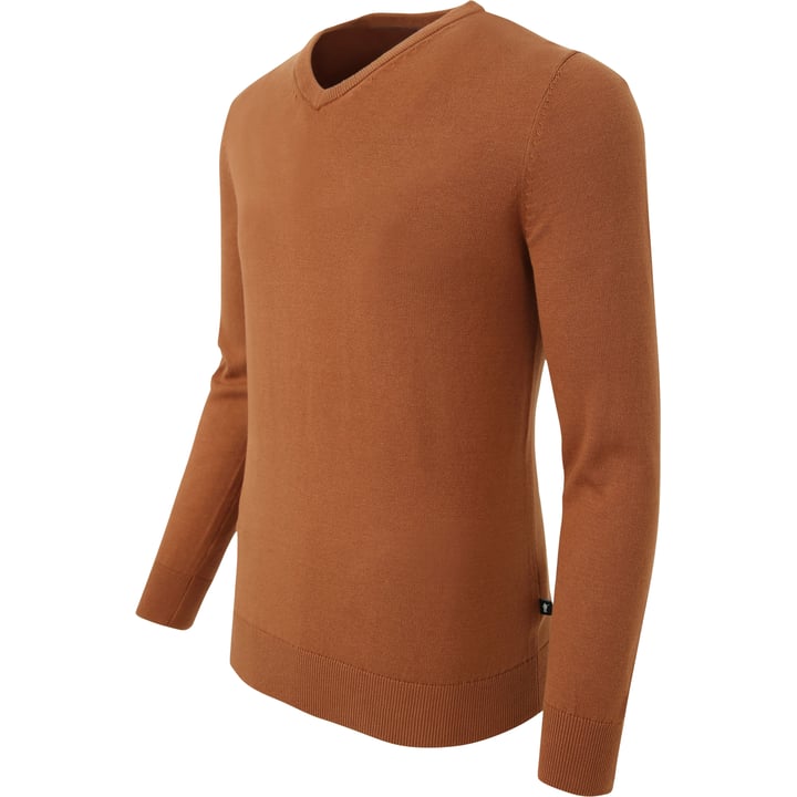 Henk ter Horst Herren V-Ausschnitt Pullover 100% Baumwolle Braun