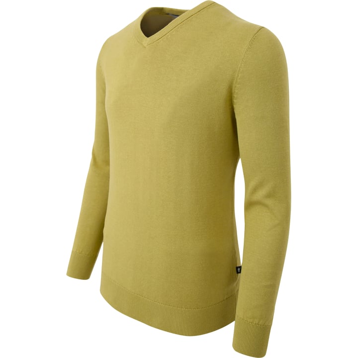 Henk ter Horst Herren V-Ausschnitt Pullover 100% Baumwolle Moosgrün