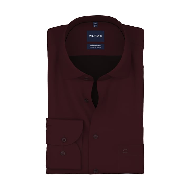 Olymp Luxor Comfort Fit Big hemd in Bordeaux