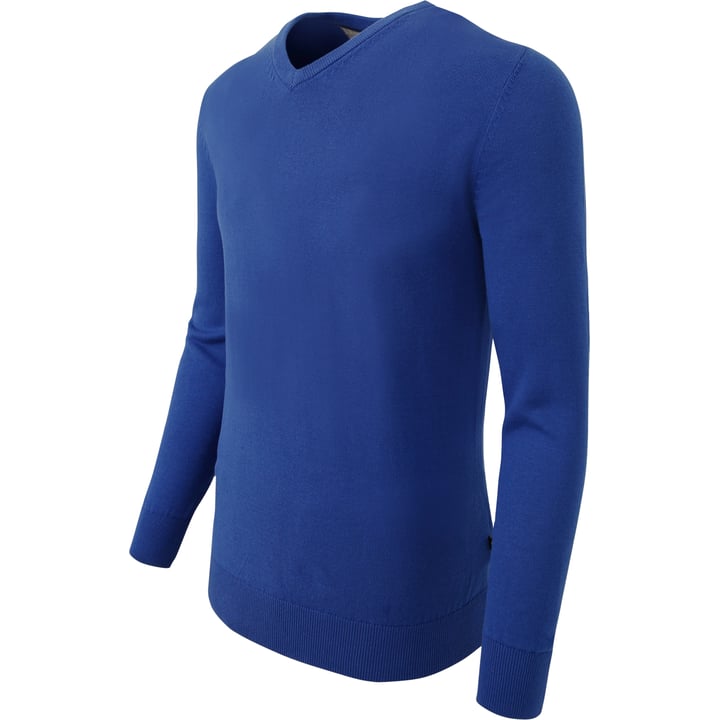 Henk ter Horst Herren V-Ausschnitt Pullover 100% Baumwolle Dunkelblau