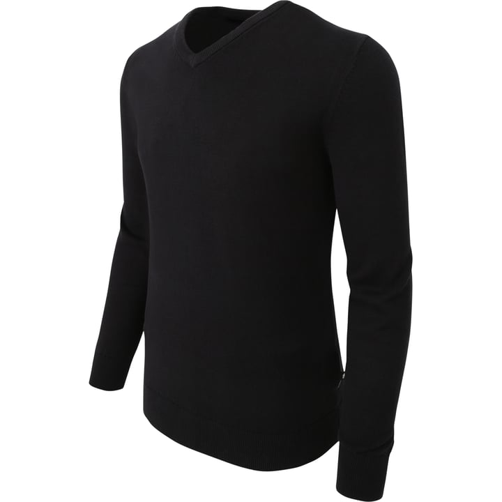 Henk ter Horst Herren V-Ausschnitt Pullover 100% Baumwolle Schwarz