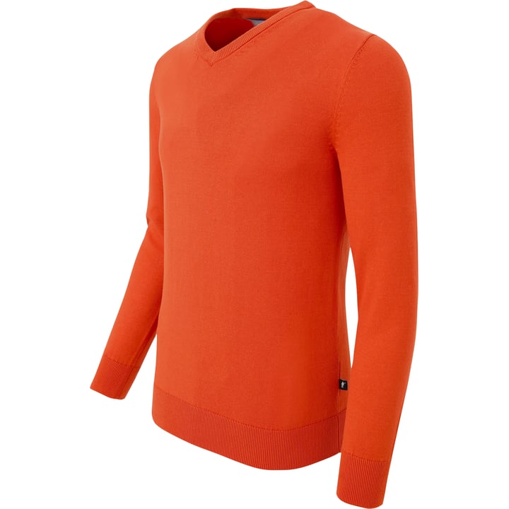 Henk ter Horst Herren V-Ausschnitt Pullover 100% Baumwolle Brique