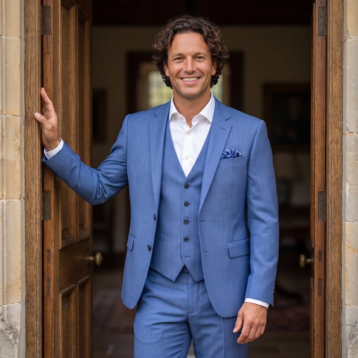 Kaufen Sie Henk ter Horst 3 tlg. Anzug blau meliert für nur € 359,95 bei Henk ter Horst fashion