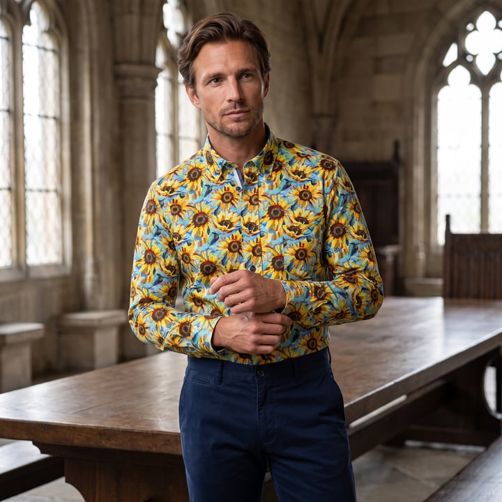 Kaufen Sie Henk ter Horst Casual Hemd | Sonnenblumen Print | Langarm | Gelb-Blau für nur 89,95 € bei Henk ter Horst fashion