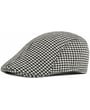Klassische Retro Hahnentritt Flatcap Mütze gefüttert Schwarz