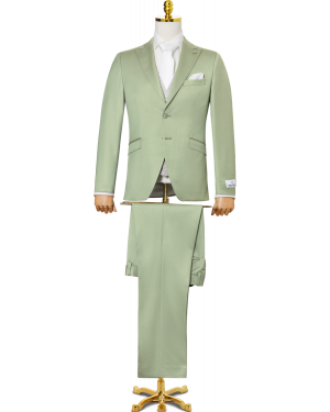 Kaufen Sie Wilvorst 3-delig wolblend trouwkostuum met gewerkt gilet Lichtgroen für nur 909,95 € bei Henk ter Horst fashion